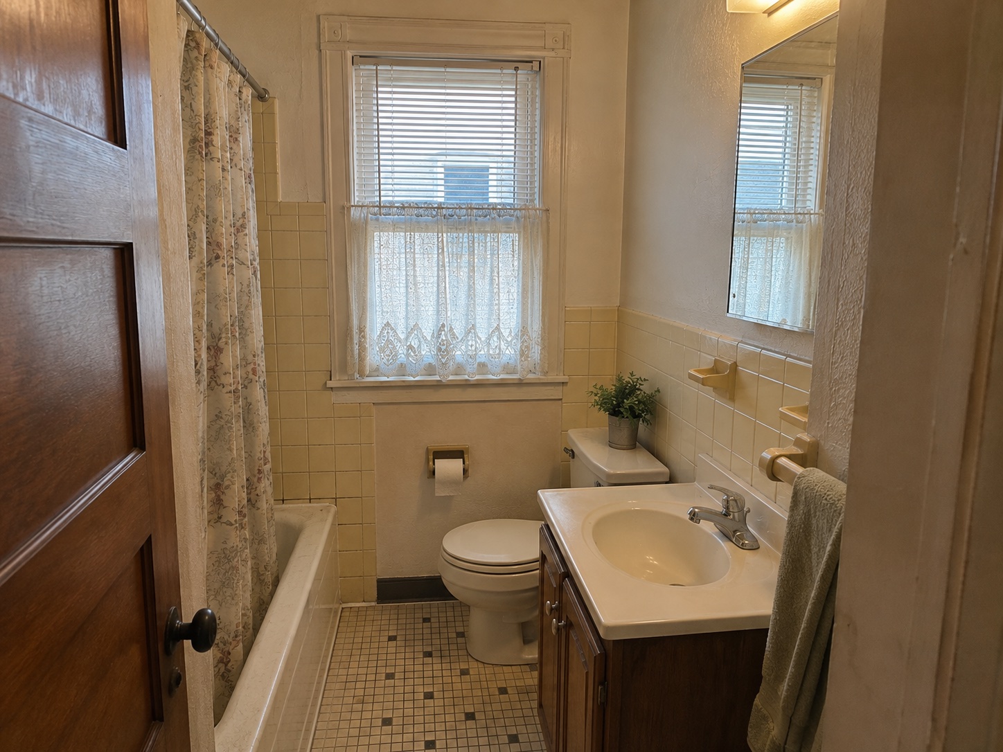 Cramped 5 by 8 upstairs bathroom before remodeling